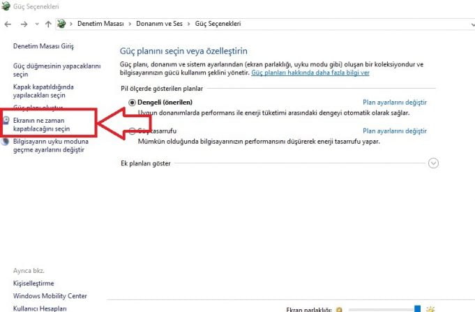 Diz St Bilgisayarlarda Ekran Kapanma Ayar Resimli Anlat M