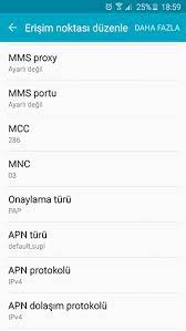 (İnternet ve MMS Ayarları)