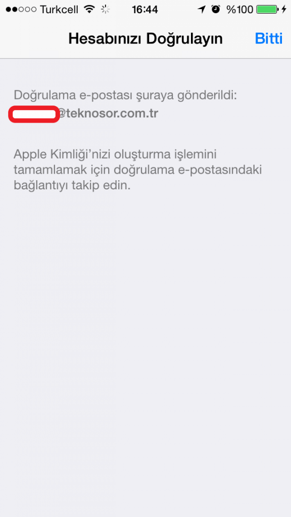 iPhone Üzerinden Apple ID Oluşturma işlemi