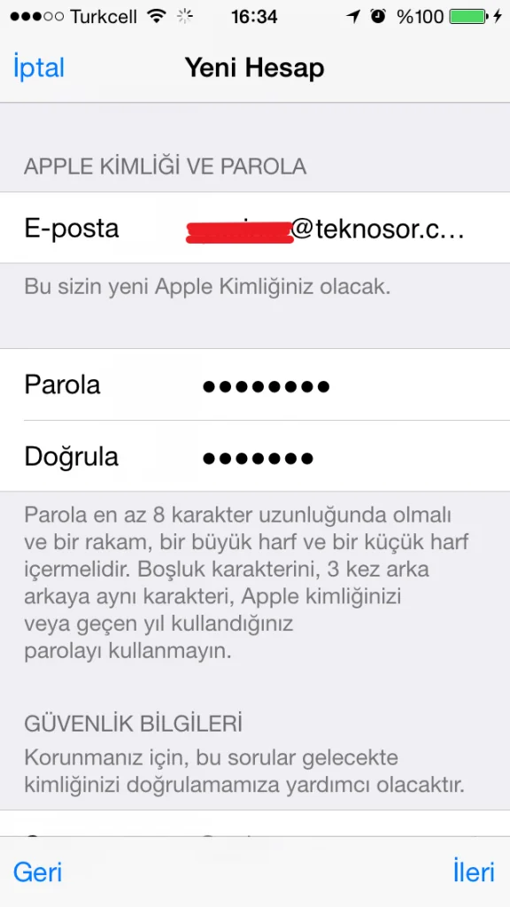 iPhone Üzerinden Apple ID Oluşturma Apple ID Oluşturma