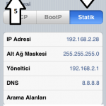 iPhone iP ve DNS Tanımlama işlem adımları