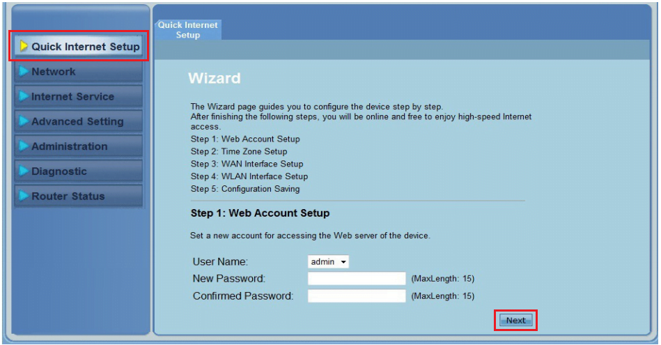 ASUS DSL-N10E Modem arayüz ekranı