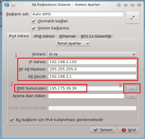 Pardus DNS Adresi Tanımlama Nasıl Yapılır?
