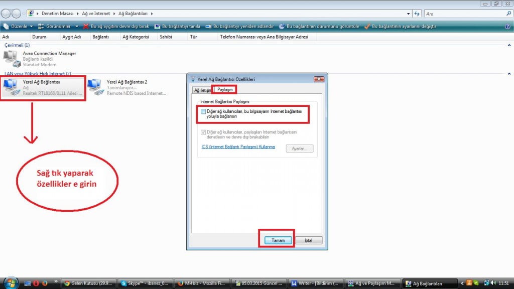 tablete usb kablosu ile internet açma