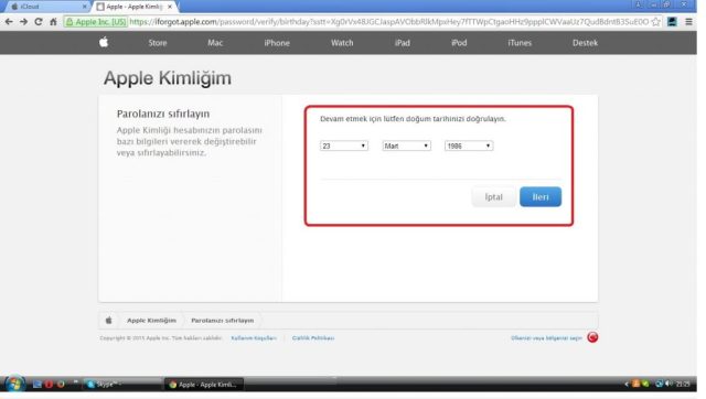 iCloud güvenlik bilgileri
