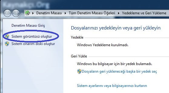 Windows 7de İmaj Atma Nasıl Yapılır