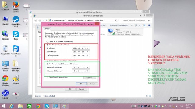 Windows 8 DNS değiştirme