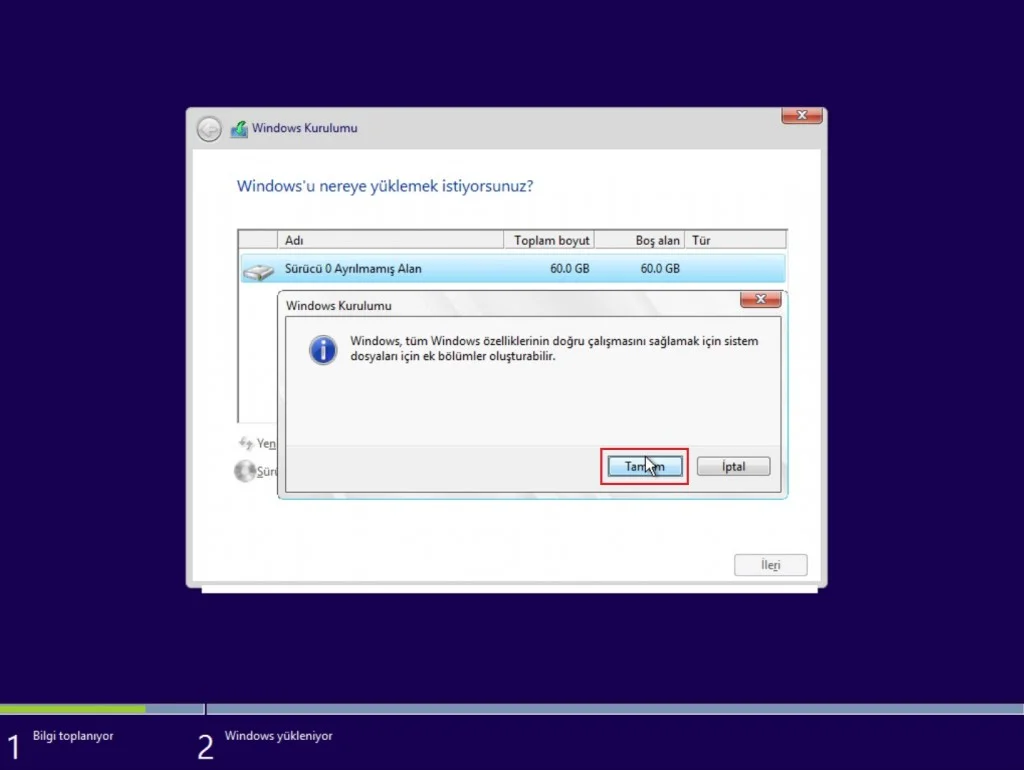 Windows 10 indirme kaç gb ve kurulum işlemleri screenshot.14