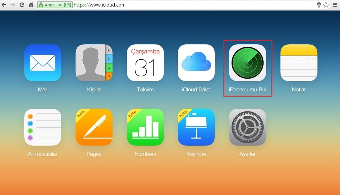iCloud.com Sayfasında iPhone'umu Bul Özelliğini Kapatmak | TeknoDestek
