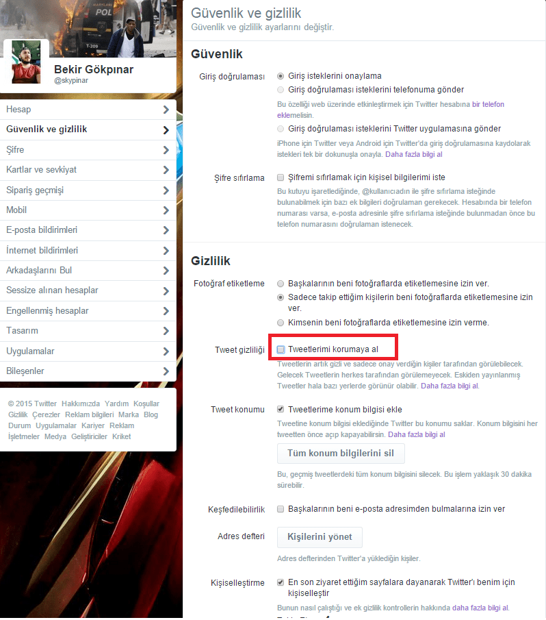 tw3 - Twitter’da Hesap Kilitleme