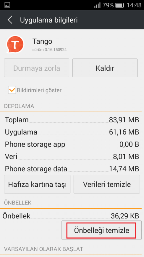 gm3 - General Mobile Discovery Air Uygulama Ön Belleğini Temizleme