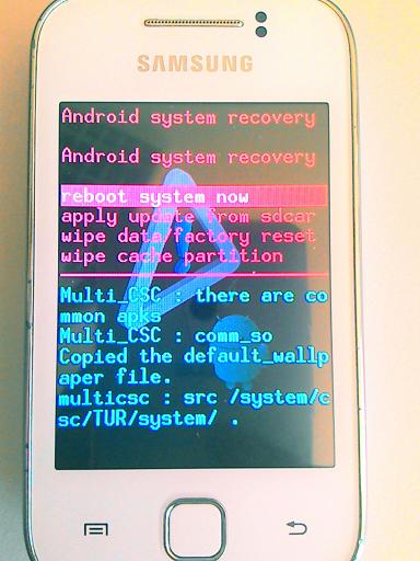 Samsung Galaxy Android Eski Sürüm (2.3.6) Sıfırlama Hard Reset s5360format7