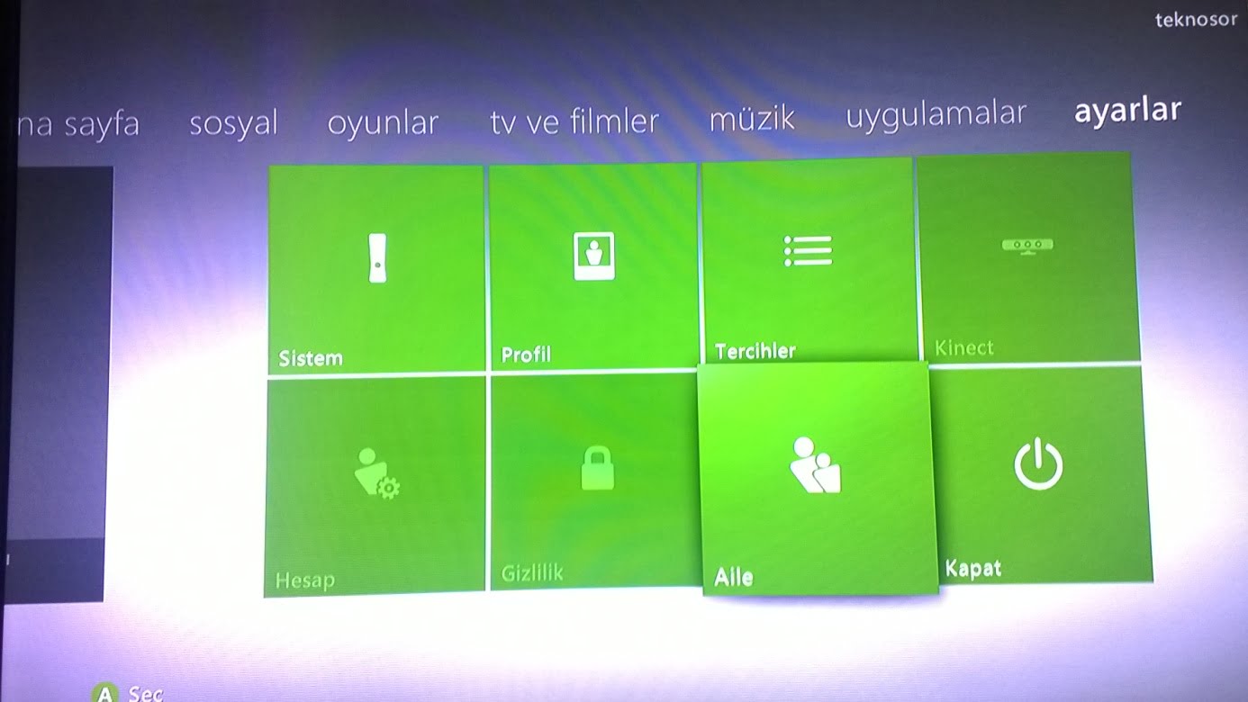 - XBOX 360 AİLE AYARLARI