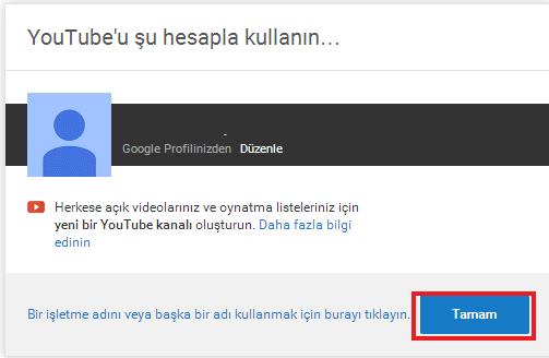 Gmail Hesabı ile Youtube Oturum Açma ve Kanal Oluşturma youtube4