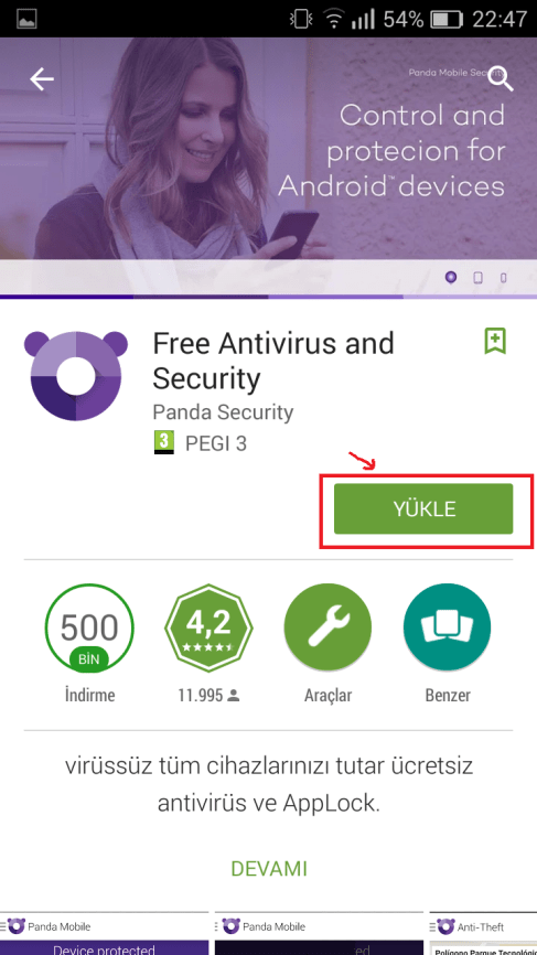 panda3 - Panda Antivirus Security Mobil Uygulama Kullanımı