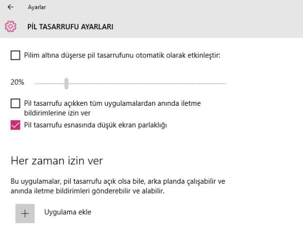 wg5 - Windows 10 Güç, Performans ve Tasarruf Ayarları