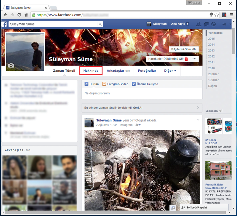 Facebook'a Evlenmeden Önceki Soy Adınızı Ekleyin FacebookKizlikSoyadiEkle.1