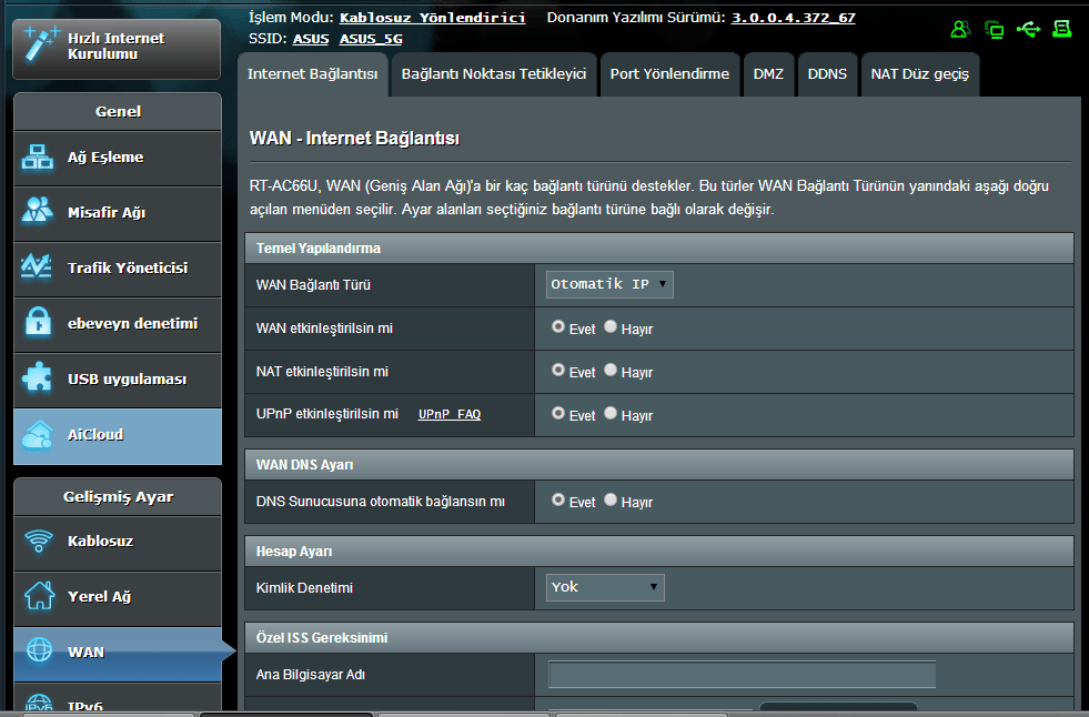 asus1 - Asus RT-AC66U Port Yönlendirme Nasıl Yapılır