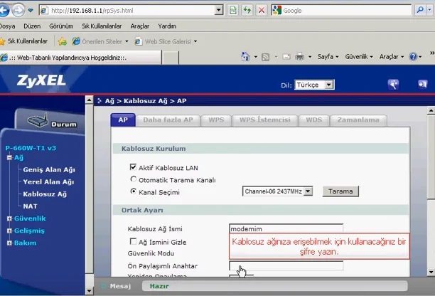ZYXEL P660 Modem Kurulumu ve Kablosuz Ayarları Screenshot_21