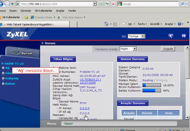 ZYXEL P660 Modem Kurulumu
