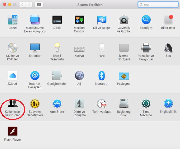 Macbookta Kullanıcı Hesabı Ekleme ve Silme mac1