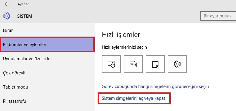 simgeag2 - Windows 10 Ağ Bağlantı Simgesi Görünmeme Sorunu Çözümü