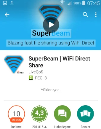 SuperBeam Wi-Fi İle Dosyalarınızı Wi-fi Üzerinden Çok Hızlı Paylaşma SuperBeam-2