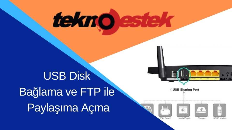USB Disk Baglama ve FTP ile Paylasima Acma