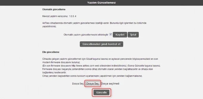 Airties Air 4920 Firmware Güncelleme air4920-3