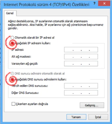 dns ayarları