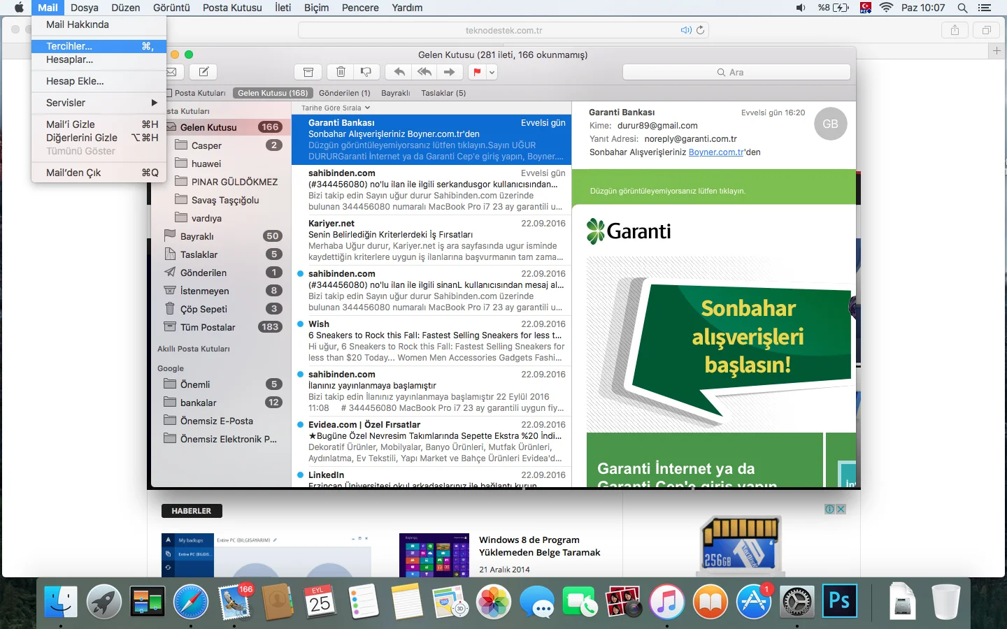 1 2 - MACBOOK’TA VE MAC OS X’TE MAİL HESABI NASIL KALDIRILIR?