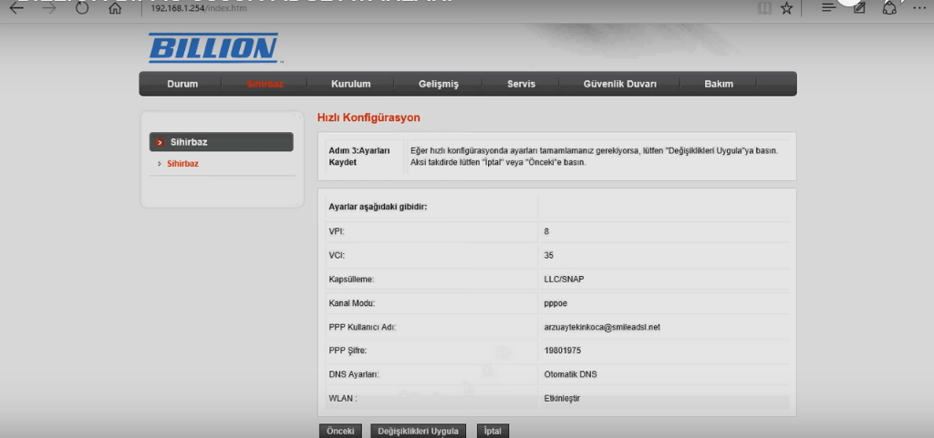 Bilion BiPAC 5500N R3 ADSL2+ Modem Kurulumu bilion-bipac-5500-6