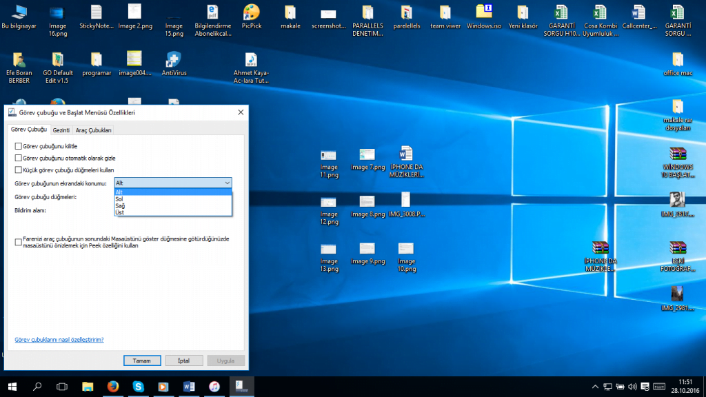 WINDOWS 10 GÖREV ÇUBUĞUNU KİŞİLEŞTİRME ve KONUMUNU DEĞİŞTİRME image-18