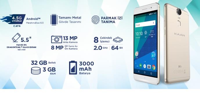 Başarı Elektronik'in Akıllı Telefonu KAAN N1 Özellikleri ve Fiyatı kaan-n1-4