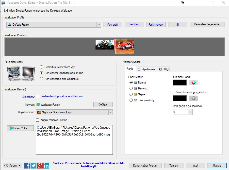WINDOWS 10 ÇOKLU MÖNİTÖRLERDE FARKLI MASAÜSTÜ RESMİ KULLANMA 666