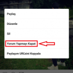 instagram yorum özelliğini kapatma 3