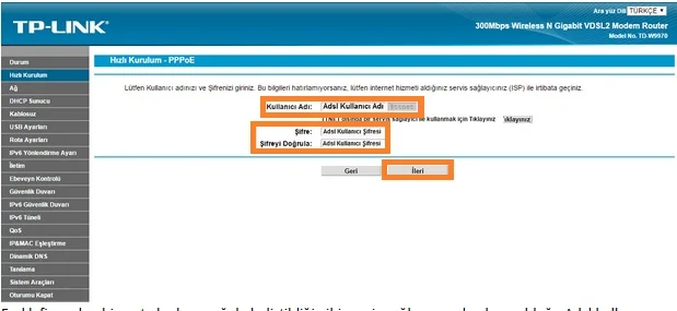 6 2 - TP-Link TD-W9970 Modem Kurulumu ve Kablosuz Ayarlar (Resimli Anlatım)