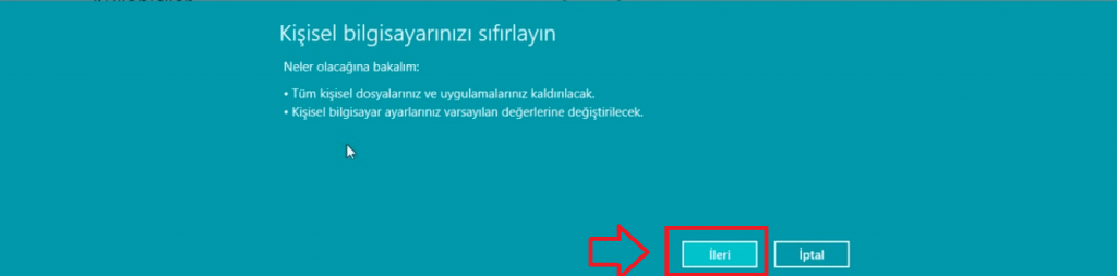 Windows 8'de Sıfırlama (Recovery) Nasıl Yapılır? (Resimli Anlatım) 6 1 - Windows 8'de Sıfırlama (Recovery) Nasıl Yapılır? (Resimli Anlatım)