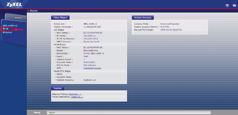 ZyXEL NBG-418N v2 Router Universal Repeater Kurulumu Nedir