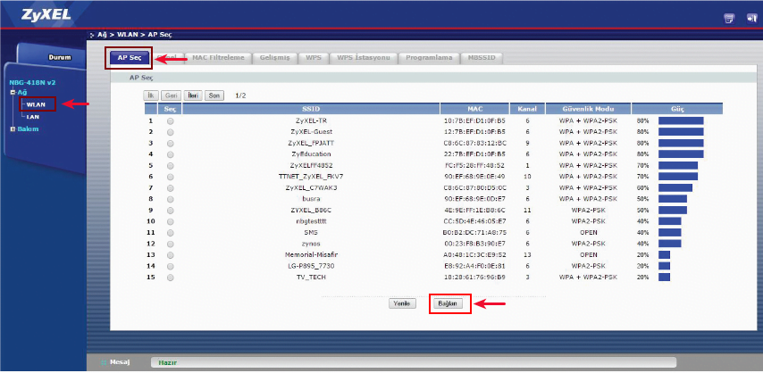 ZyXEL NBG-418N v2 Router Universal Repeater Kurulumu