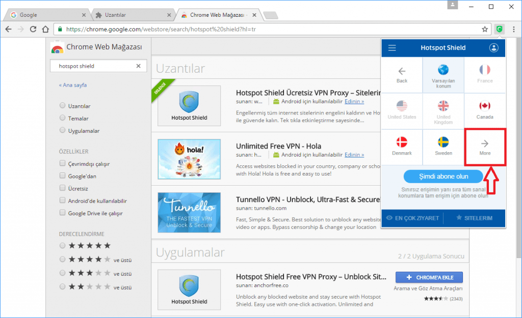 12 - Google Chrome’da Hotspot Shield VPN Proxy Eklentisi Nasıl Kurulur ve Kullanılır? (Resimli Anlatım)
