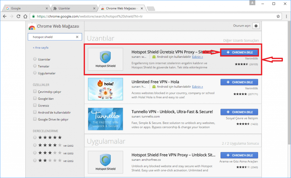 4 7 - Google Chrome’da Hotspot Shield VPN Proxy Eklentisi Nasıl Kurulur ve Kullanılır? (Resimli Anlatım)