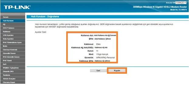 8 1 - TP-Link TD-W9970 Modem Kurulumu ve Kablosuz Ayarlar (Resimli Anlatım)