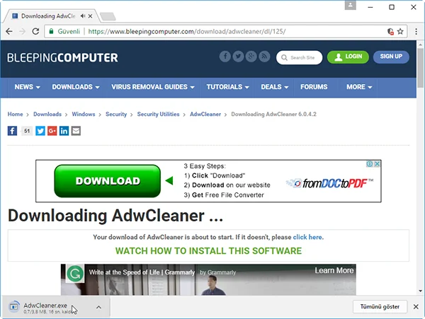 AdwCleaner Virus Temizleme 05 - AdwCleaner Virüs Temizleme