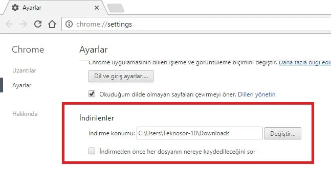 indirilen1 - İnternetten İndirilen Dosyaların Kayıt Yeri Nasıl Değiştirilir? (Resimli Anlatım)