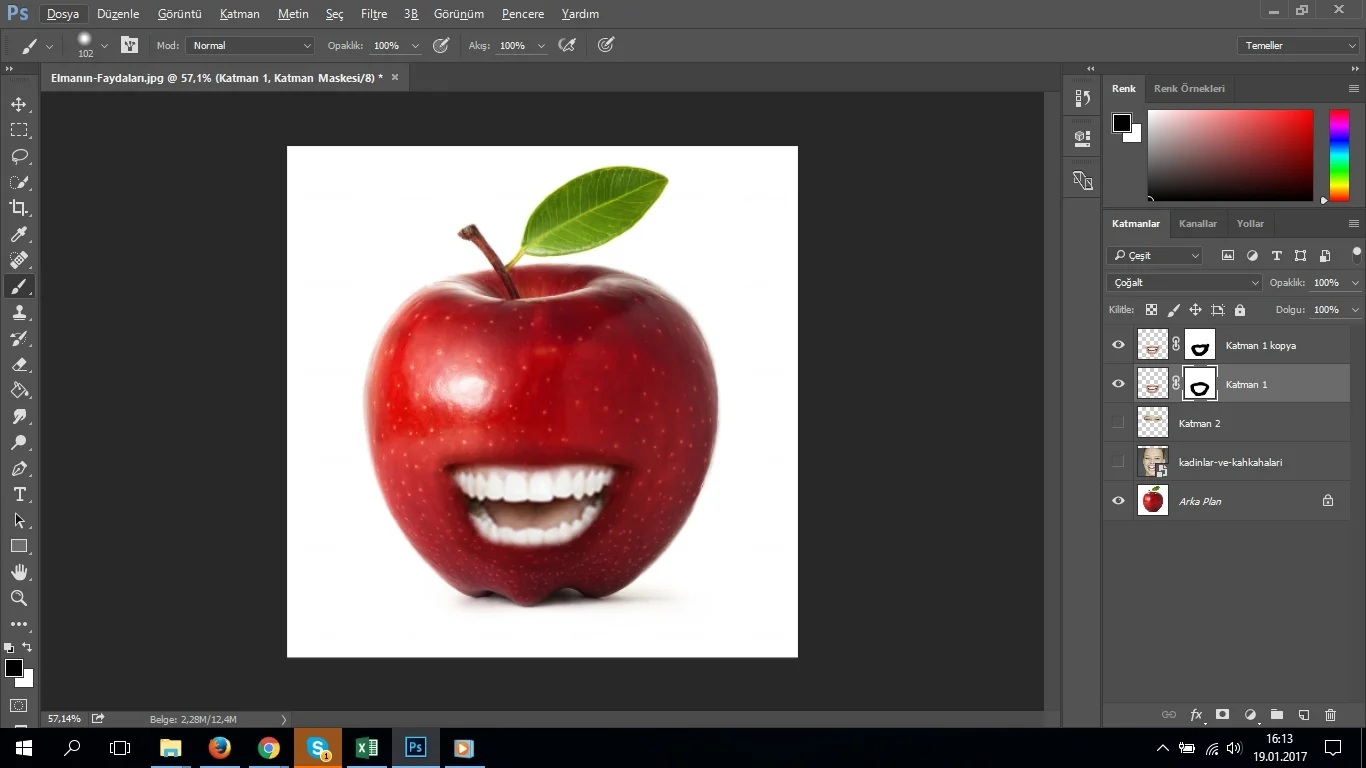 manipulasyon meyveye yuz ekleme 07 - Photoshop CC Manipülasyon Kullanımı ile Meyveye Yüz Ekleme (Resimli Anlatım)