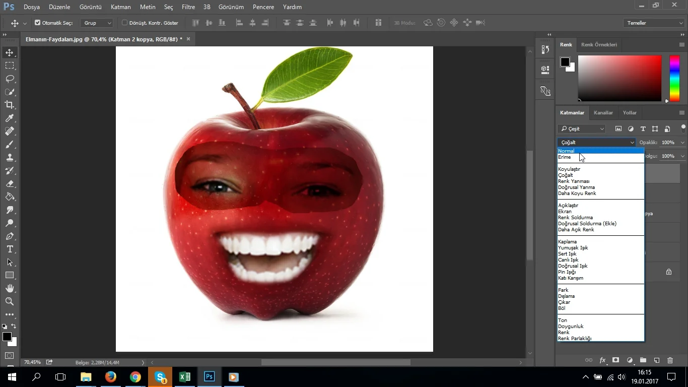 manipulasyon meyveye yuz ekleme 10 - Photoshop CC Manipülasyon Kullanımı ile Meyveye Yüz Ekleme (Resimli Anlatım)