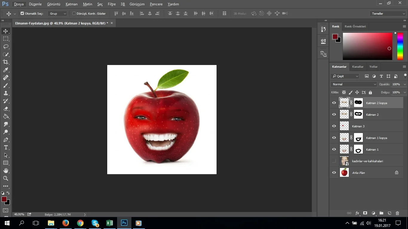 manipulasyon meyveye yuz ekleme 11 - Photoshop CC Manipülasyon Kullanımı ile Meyveye Yüz Ekleme (Resimli Anlatım)
