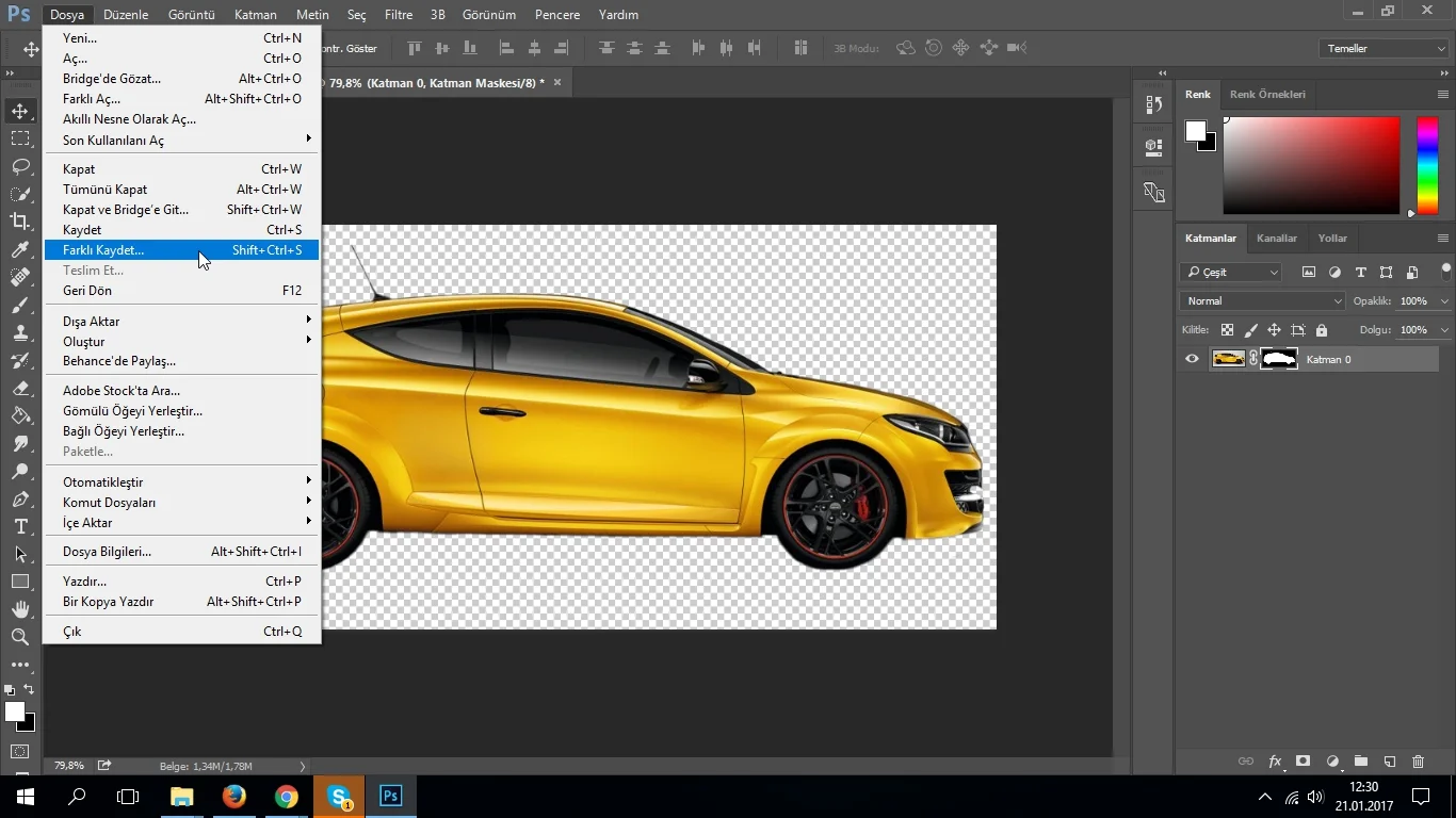 photshop cc png olarak kaydetme 03 - Photoshop CC PNG Olarak Kaydetme (Resimli Anlatım)