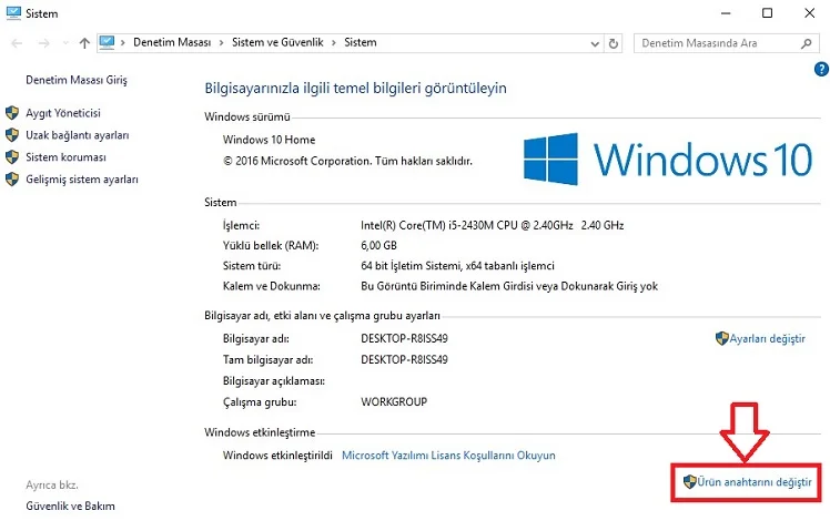 w10key4 - Windows 10 Ürün Anahtarını Değiştirmek İçin 4 Farklı Yöntem (Resimli Anlatım)